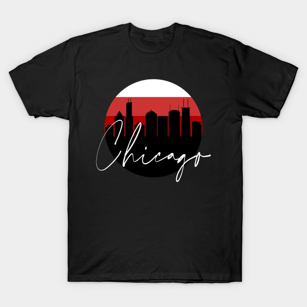 Chicago Basketball Skyline T-Shirt by funandgames